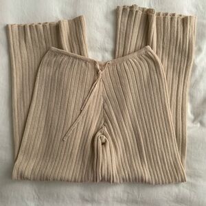 Sndys Everday Revolve Ribbed Knit Beige Pants xs